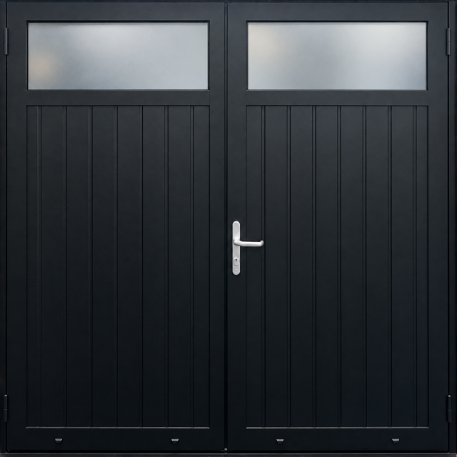 Openslaande Garagedeuren Bovenlicht Poedercoat